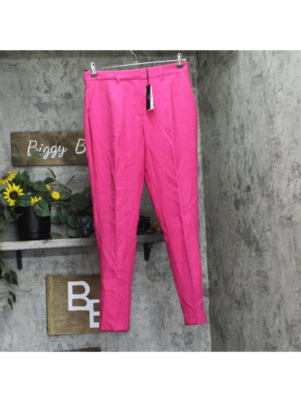 T Tahari Womens High Rise Wide-Leg Pants Ankle THF52002 Tulip Pink 8